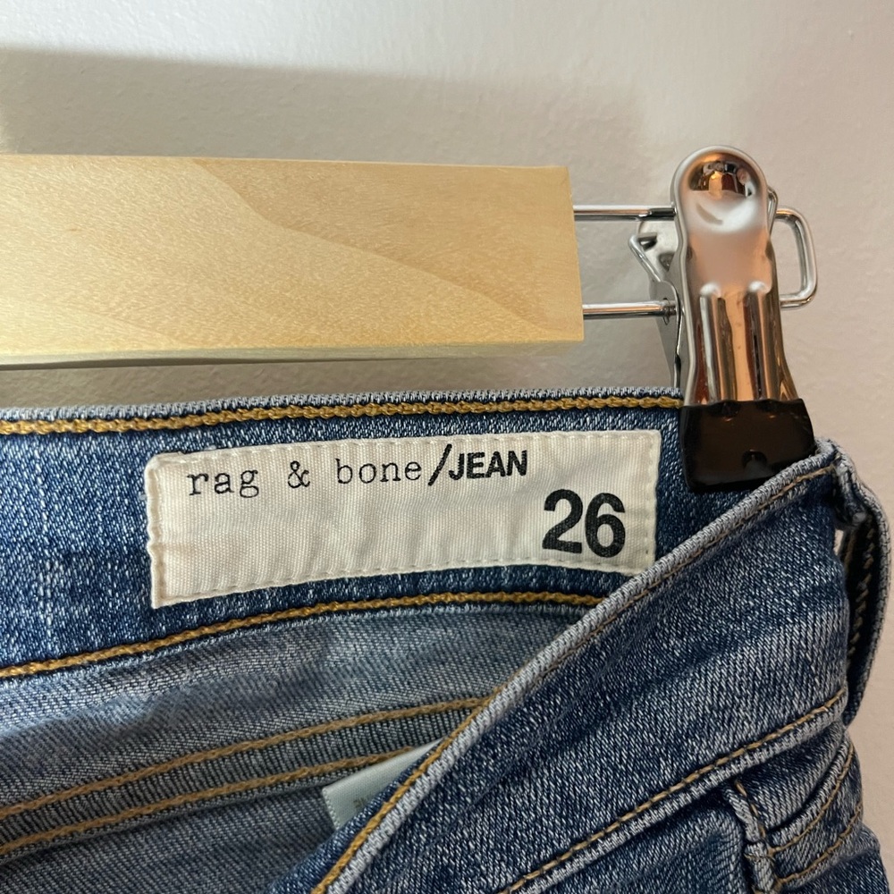 rag & bone Blue Straight Leg Jeans - Picture 2 of 9
